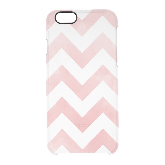 Pink Chevron Clear iPhone Case (Back)