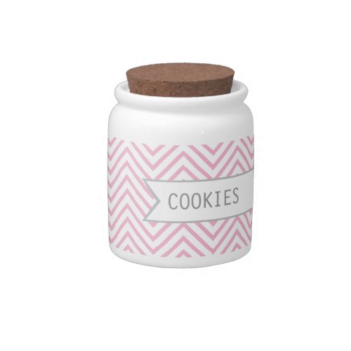 Pink Chevron _ Cookies Candy Jar