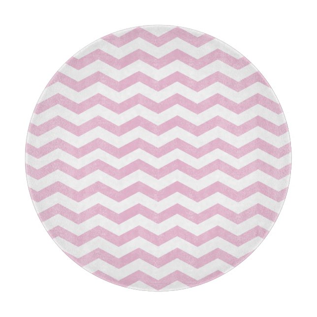 Pink Chevron Cutting Board (Front)