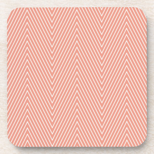 pink chevron drink coaster (Front)
