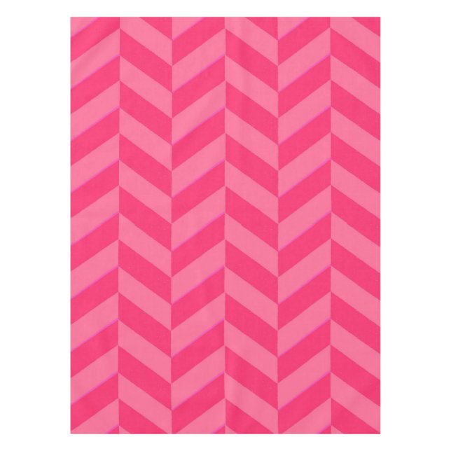Pink Chevron Elegant Dining Room Decor Tablecloth (Front)