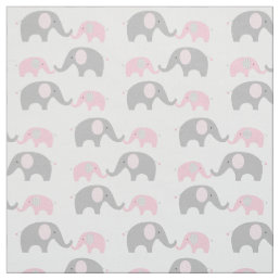 Pink Chevron Elephant Nursery Fabric