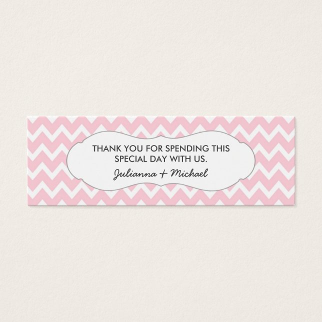 Pink Chevron Favor Tag / baby shower / wedding (Front)