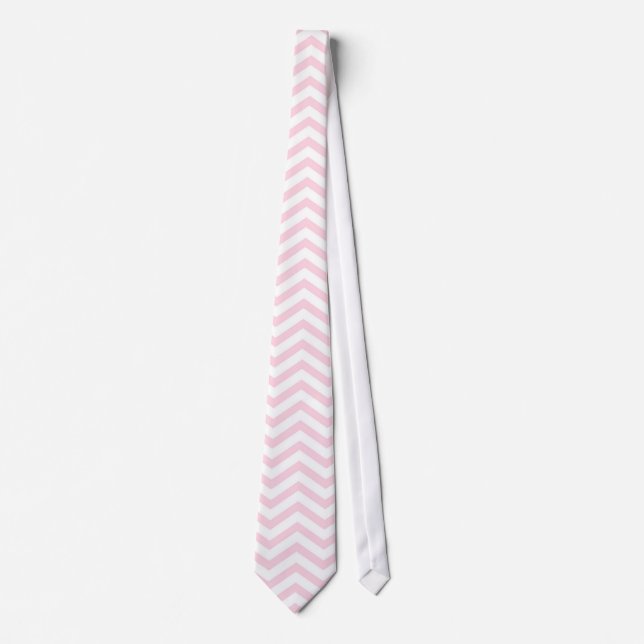 Pink Chevron Girly Pattern Neck Tie (Front)