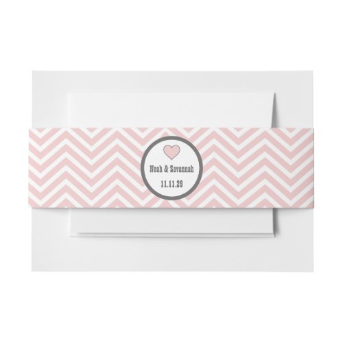 Pink Chevron or Choose Color  Invitation Belly Band