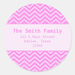 Pink Chevron Paper Texture Address Label Sticker