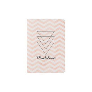 Pink Chevron Pastel Personalized Passport Holder