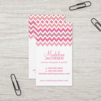 Pink Chevron Pattern Business Card