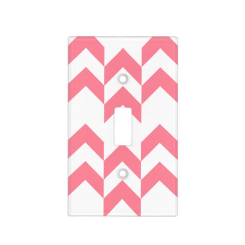 Pink Chevron Pattern Geometric Designs Color Light Switch Cover