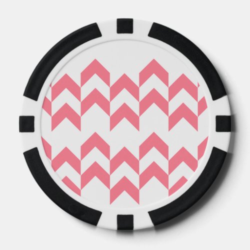 Pink Chevron Pattern Geometric Designs Color Poker Chips