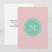 Pink Chevron Pattern | Mint Green Monogram (Front/Back)