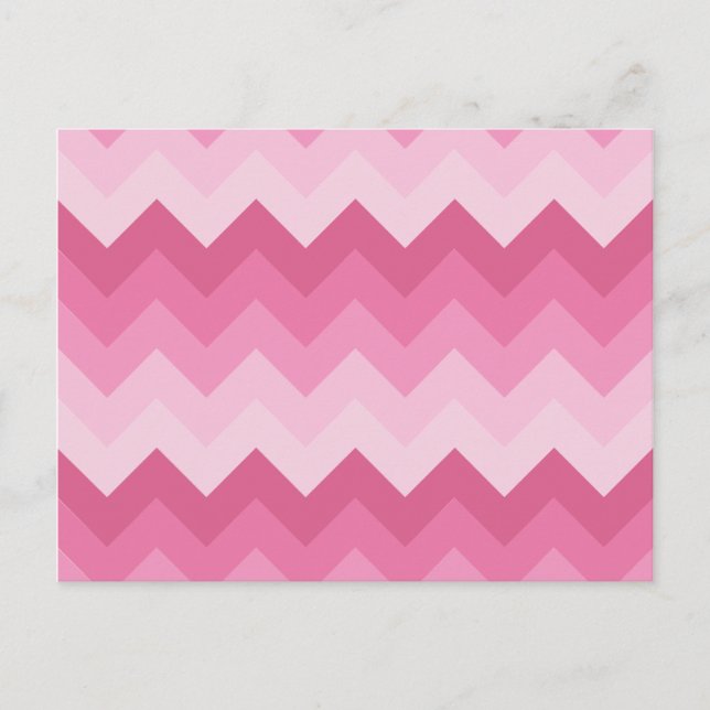 Pink chevron pattern postcard (Front)