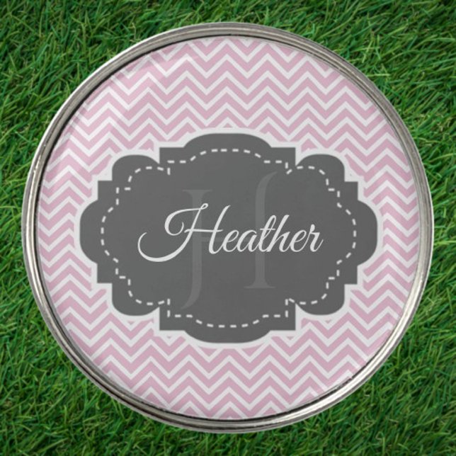 Pink Chevron Personalize Golf Ball Marker (Pink Chevron Personalize Golf Ball Marker)