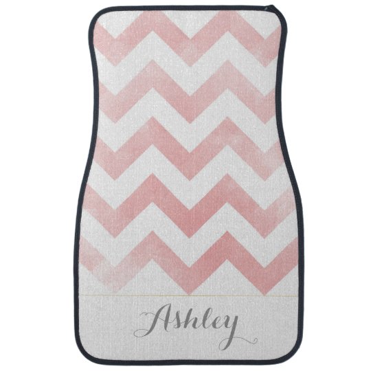 Pink Chevron Personalized Car Mats