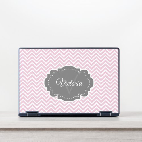 Pink Chevron Personalized HP Laptop Skin