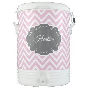 Pink Chevron Personalized Igloo Beverage Cooler