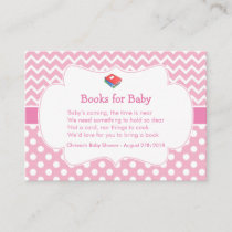 Pink Chevron & Polka Dot Book Request Enclosure Card