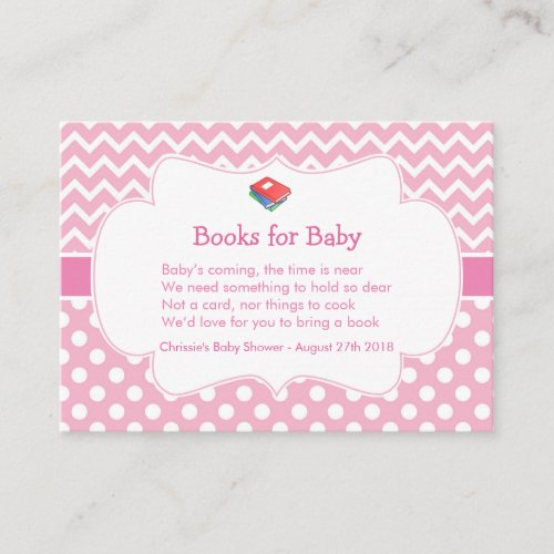 Pink Chevron  Polka Dot Book Request Enclosure Card