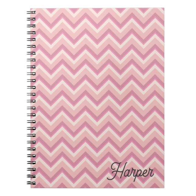 Pink Chevron Pretty Notebook (Front)