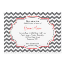 Pink Chevron Shower Invitation