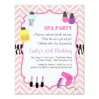 spa party invitations templates