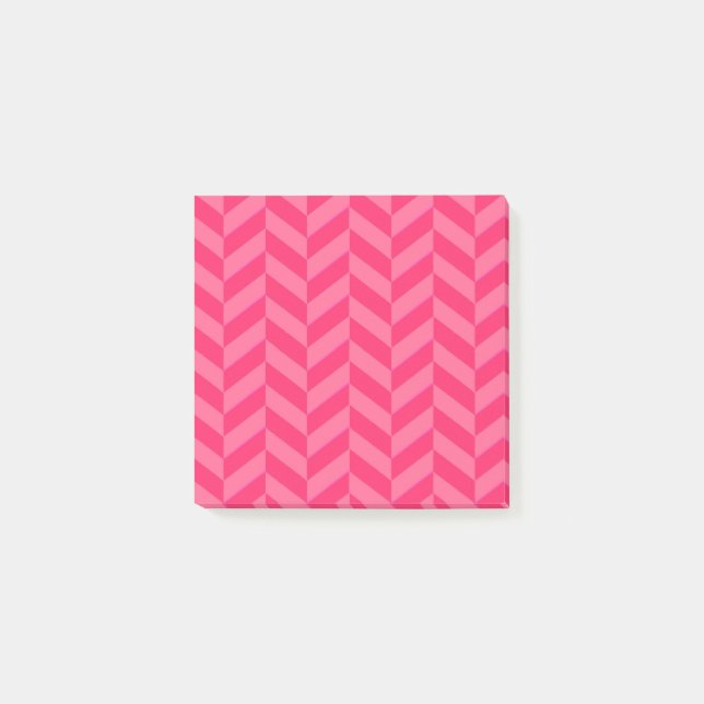 Pink Chevron Stylish Sticky Notes for Organizing (Front)