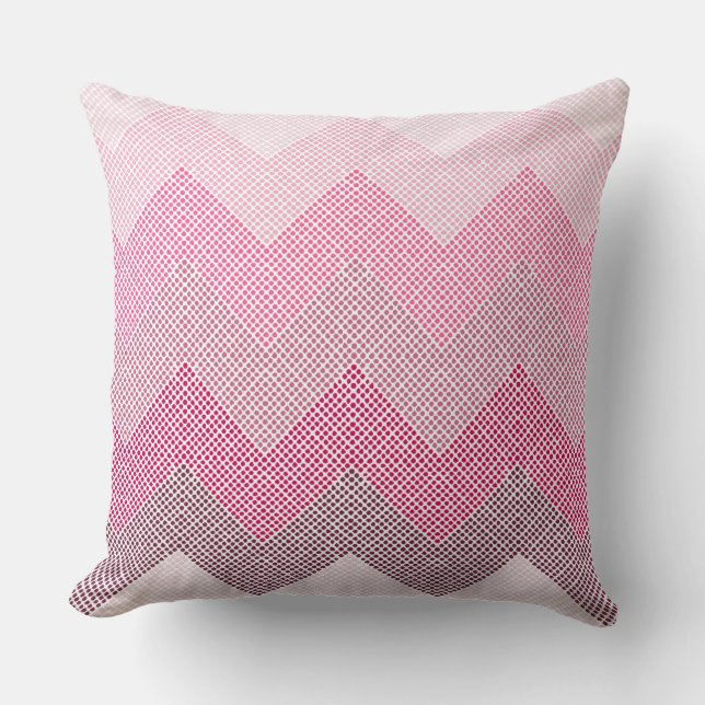 Pink Chevron Throw Pillow (Front)