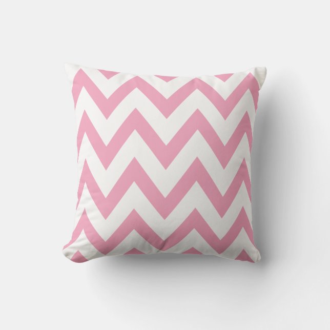 Pink Chevron Throw Pillow (Front)