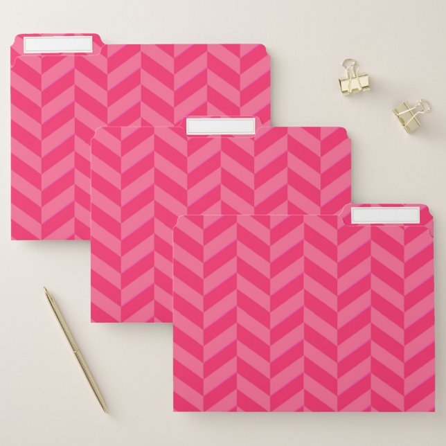 Pink Chevron Trendy Document Organizer File Folder (Set)