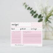 Pink Chevron Wedding Bridal Shower Recipe Cards (Standing Front)