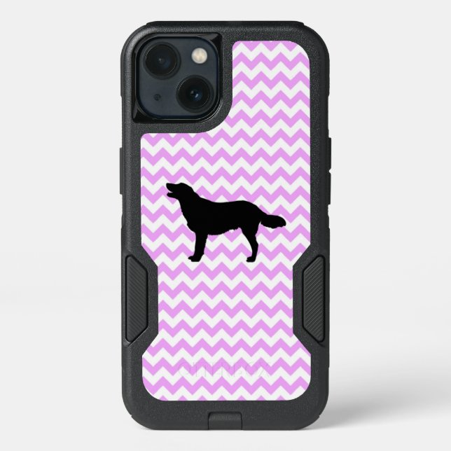 Pink Chevron With Golden Silhouette Otterbox iPhone Case (Back)
