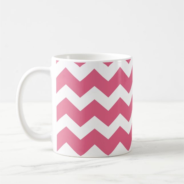 Pink chevron zigzag pattern modern trend coffee mug (Left)