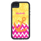 Pink Chevrons With Anchor