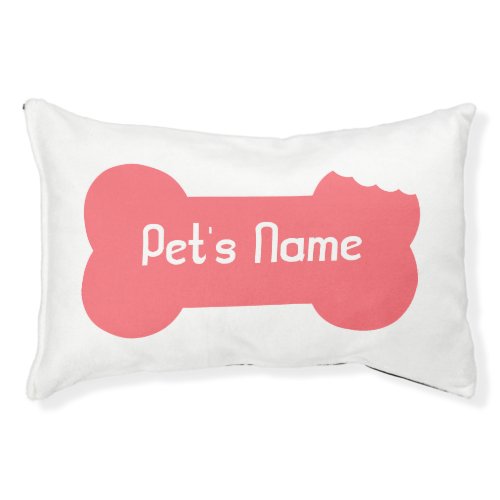 Pink Chewed Bone Personalized Dog Bed 5