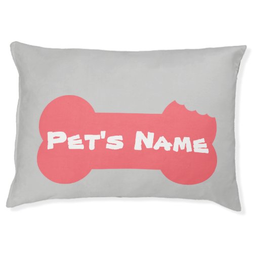 Pink Chewed Bone Personalized Large Dog Bed 5