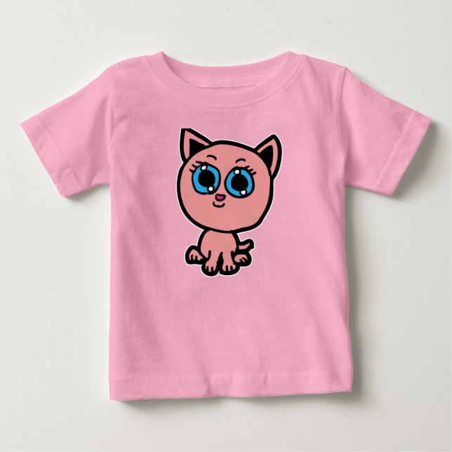 Pink Chibi Kitty Baby T-Shirt (Front)