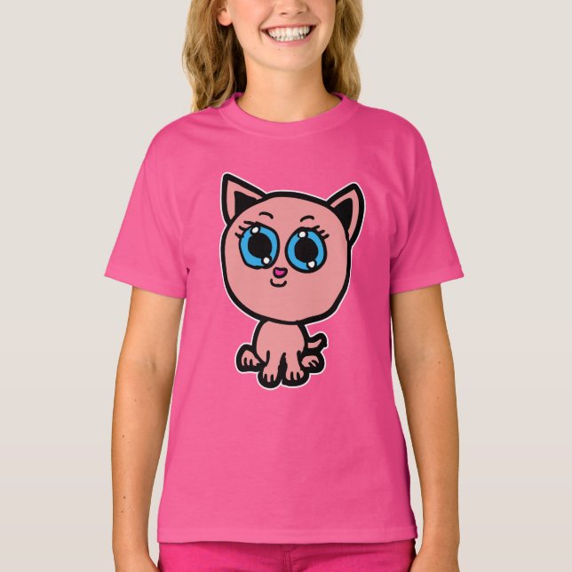 Pink Chibi Kitty T-Shirt (Front)