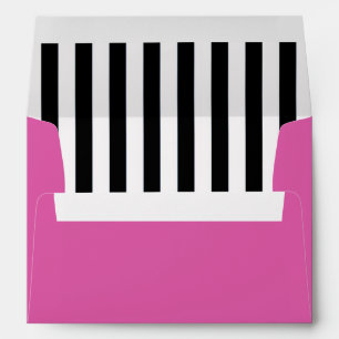 Pink Chic Black and White Stripes ⎢ Party Envelope