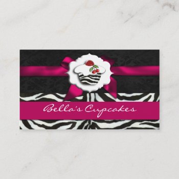 Pink Chic Cupcake Business Cards by MG_BusinessCards at Zazzle