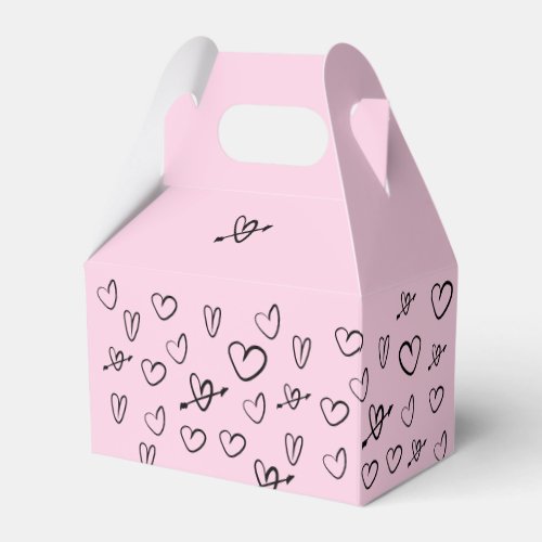 Pink Chic Cute Heart Pattern Valentines day Favor Boxes