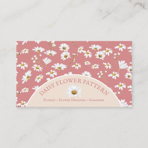 Pink Chic Daisy Flower Baby Sitter Business Card