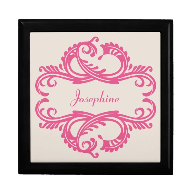 Pink Chic Damask Gift Box (Front)