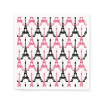 Pink Chic Eiffel Tower Party Paper napkins