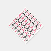 Pink Chic Eiffel Tower Party Paper napkins (Corner)