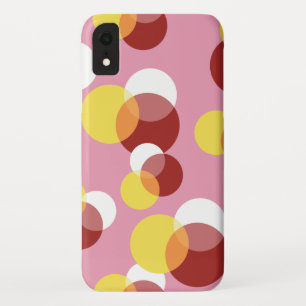 Pink Chic Geometric Polka Dots Pattern iPhone XR Case