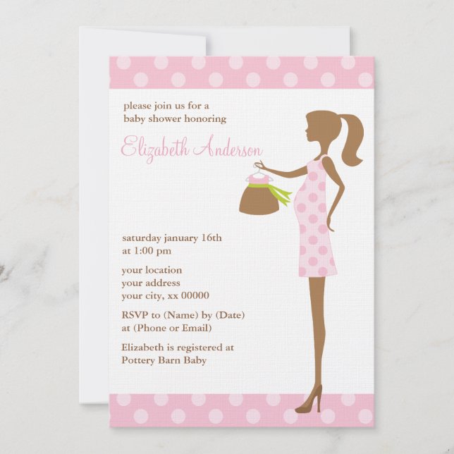 Pink Chic Mom To Be Baby Shower Invitation (Front)
