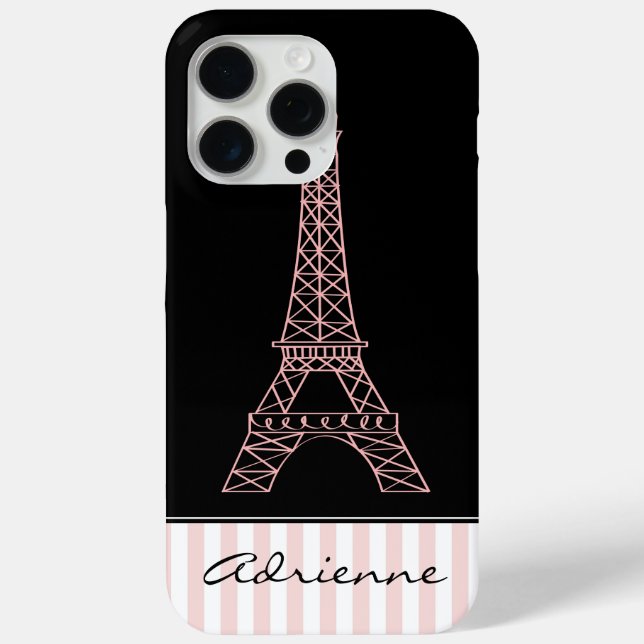 Pink Chic Paris Eiffel Tower Case-Mate iPhone Case (Back)