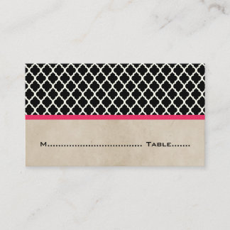 Pink Chic Quatrefoil Place Cards