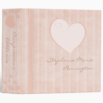 Pink Chic Stripes And Hearts Baby Girl Binder by Jamene at Zazzle