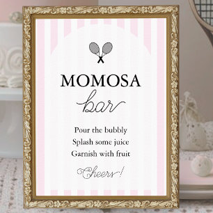 Pink Chic Tennis Baby Shower Momosa Bar Sign